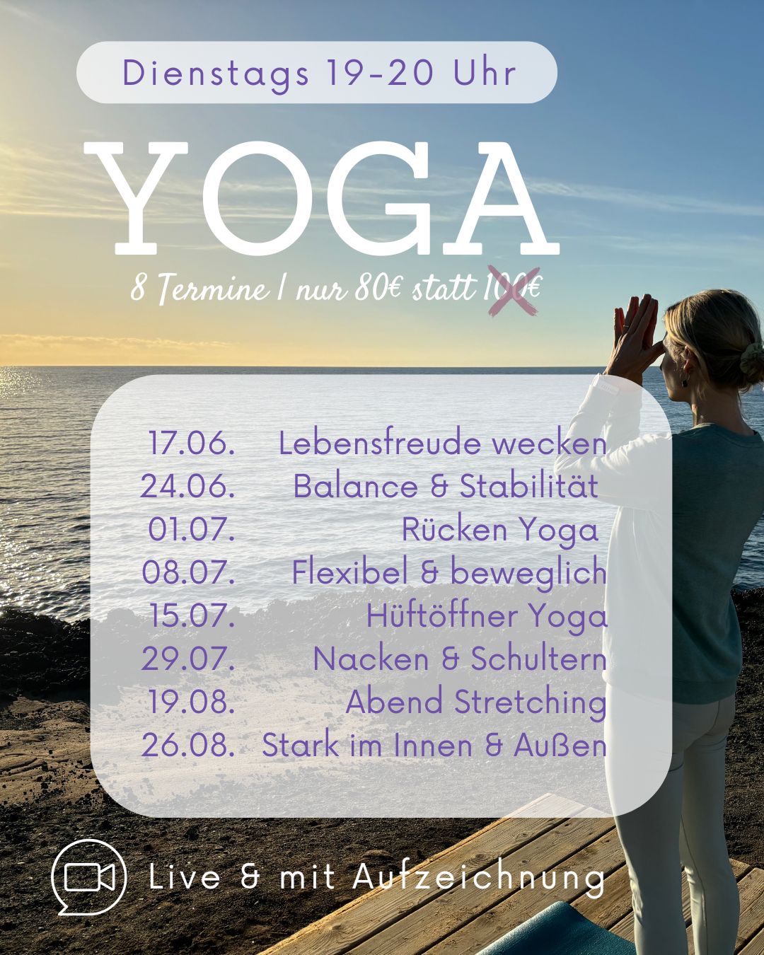 Live Yoga Zoom Kurs - Online Yoga mit Eva