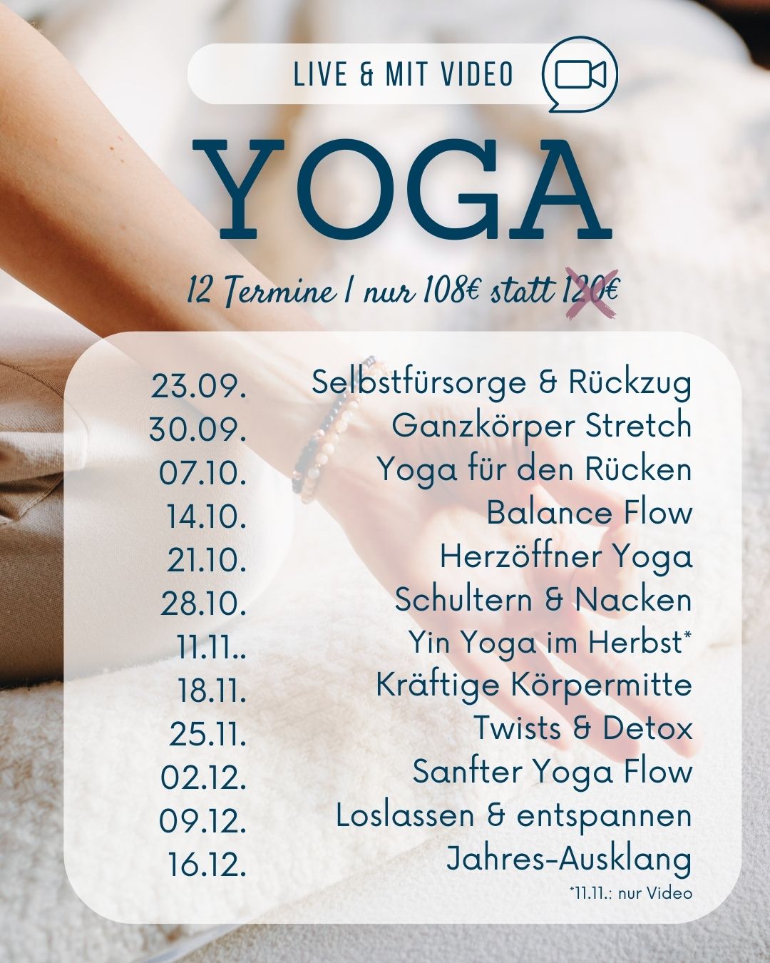 Herbst Yoga Online Kurs mit Eva